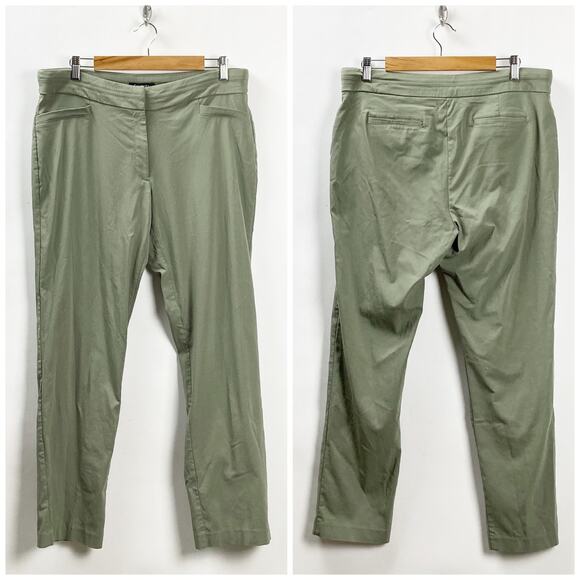 Relativity 14 Womens Army Green Straight Leg Pants - Picture 1 of 5